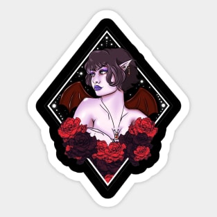 Devil Girl Geometrical Goth Sticker